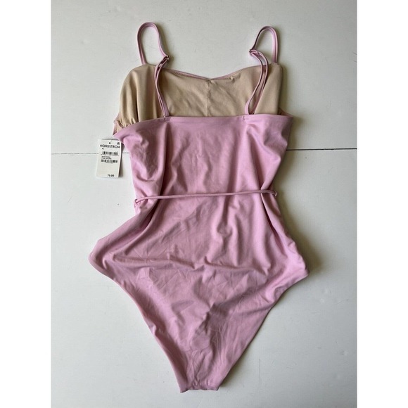Chelsea28 Easy Retro One Piece Swimsuit Size XL Pink Shore Tie Waist - Picture 4 of 6